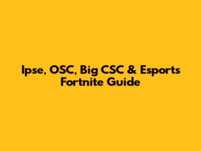 Ipse, OSC, Big CSC & Esports Fortnite Guide