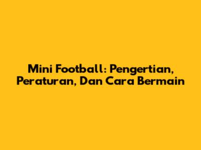 Mini Football: Pengertian, Peraturan, Dan Cara Bermain