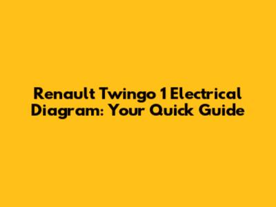 Renault Twingo 1 Electrical Diagram: Your Quick Guide