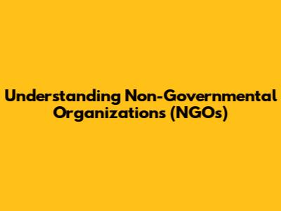 Understanding Non-Governmental Organizations (NGOs)