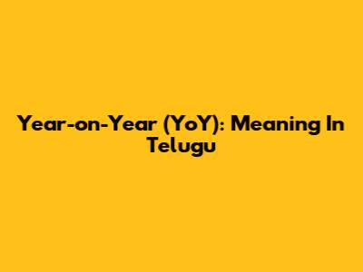 Year-on-Year (YoY): Meaning In Telugu